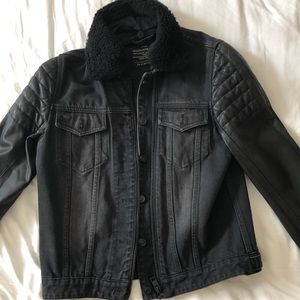 All Saints jacket with leather shoulder sleeve